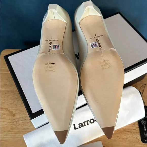 Larroude Ruth Pump in Gray Box Leather - Picture 7 of 11